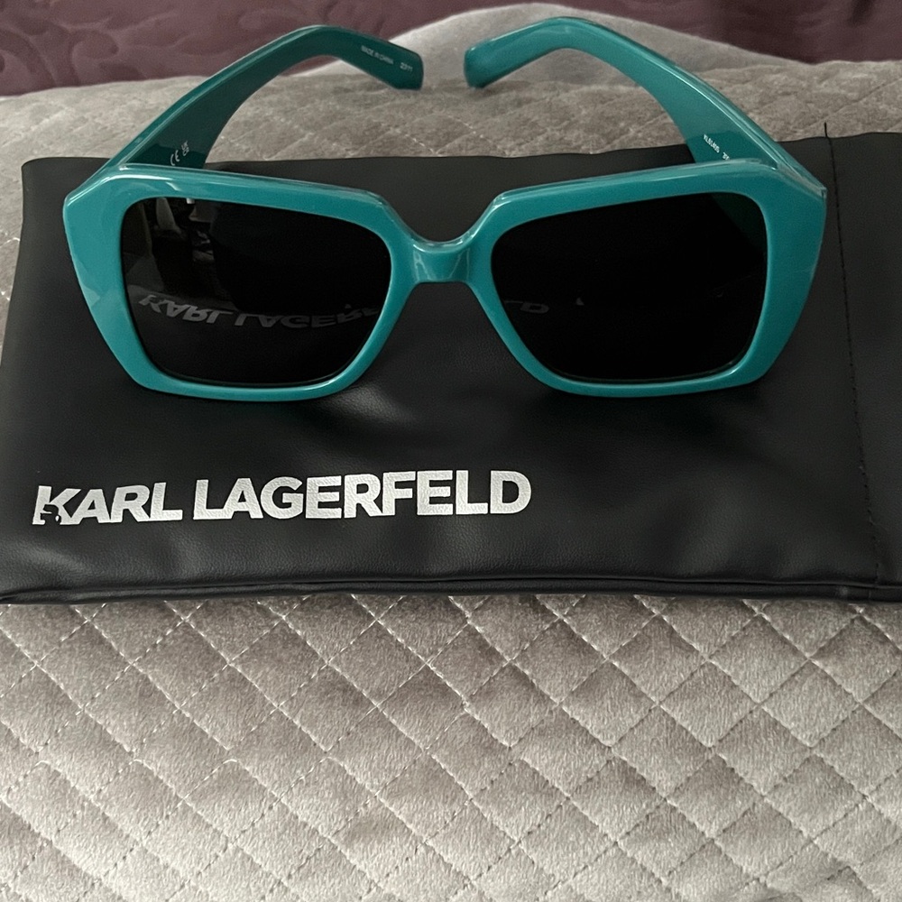 NEW Karl Lagerfeld Turquoise Square Sunglasses